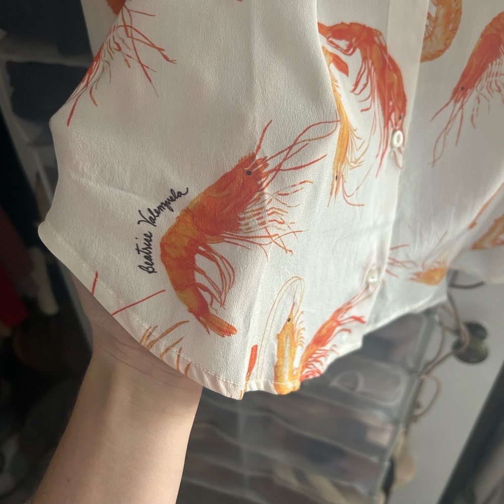 Beatrice Valenzuela Silk Shrimp Shirt (sheer) - Picture 3 of 6